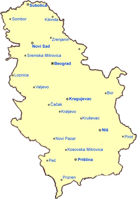 geografska karta srbije