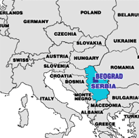 mapa Srbsko Bělehrad
